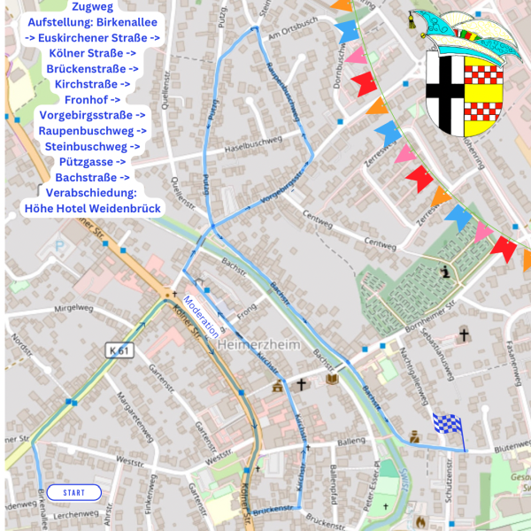 Zugweg Aufstellung Birkenallee Euskirchener Straße Kölner Straße